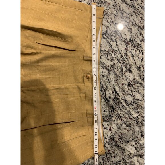 Pronti By Phita Mens 4XL 48x32 Suit 2pc Shirt Pants mustard plaid big tall - Picture 14 of 16